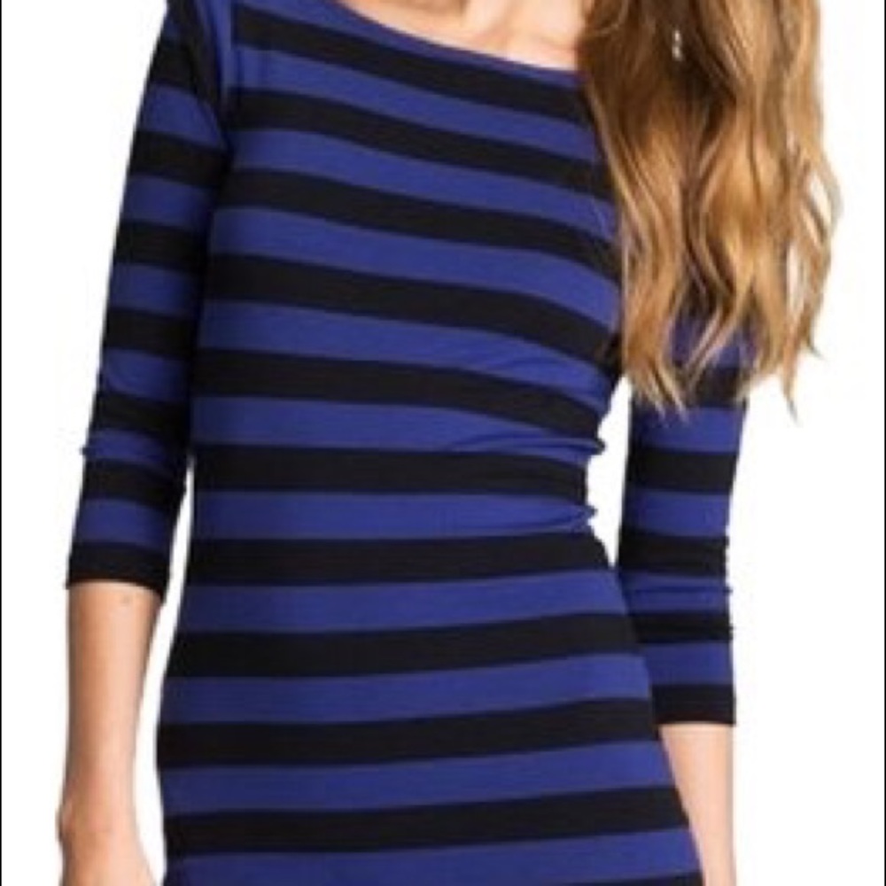 French Connection Fitted Striped Casual Dress